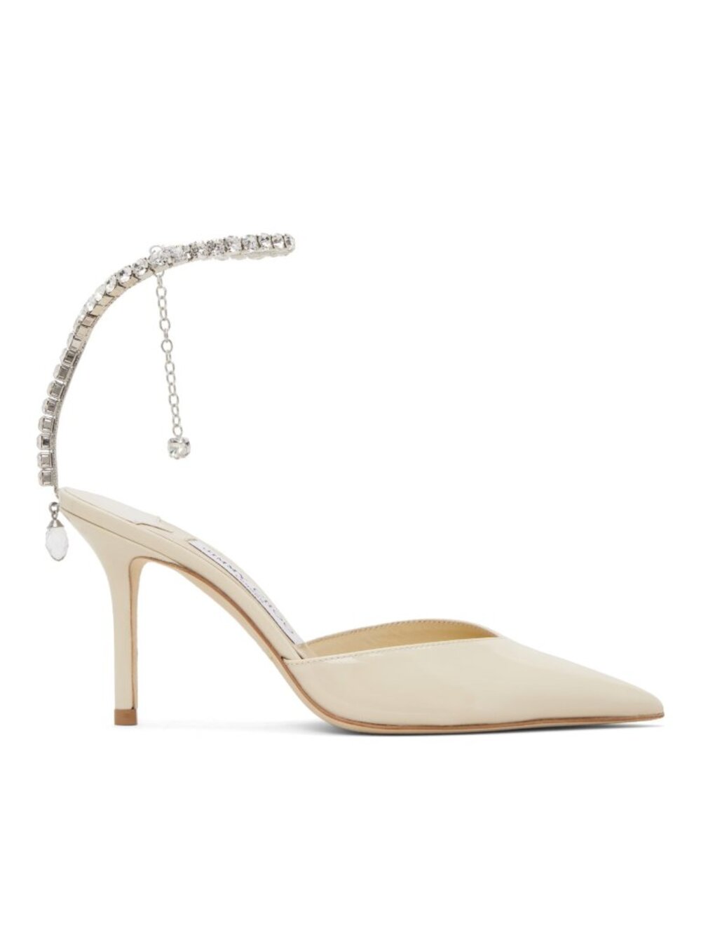 NWOT Jimmy Choo Saeda 85 Off-White Crystal Heels